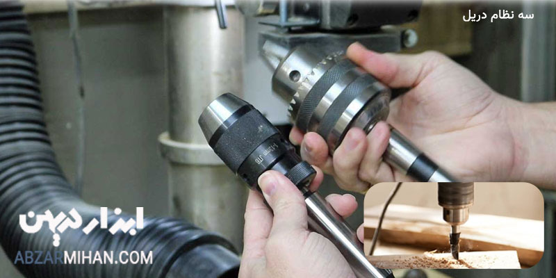 سه نظام دریل ابزاریست برای نگه داشتن مته جهت سوراخکاری