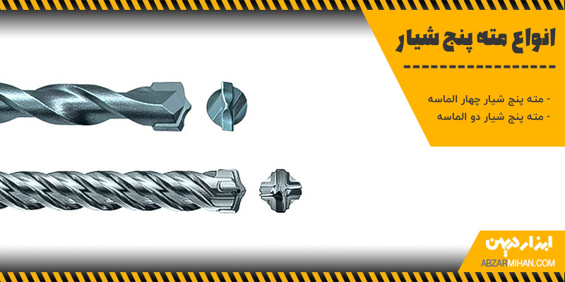 انواع مته پنج شیار